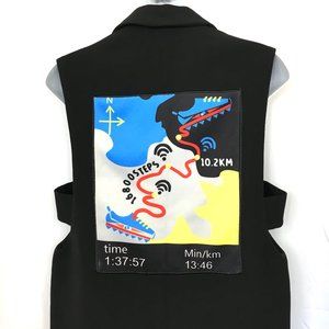Jogging Artwear Long Blk Vest Fairwhale Urbanware Vintage